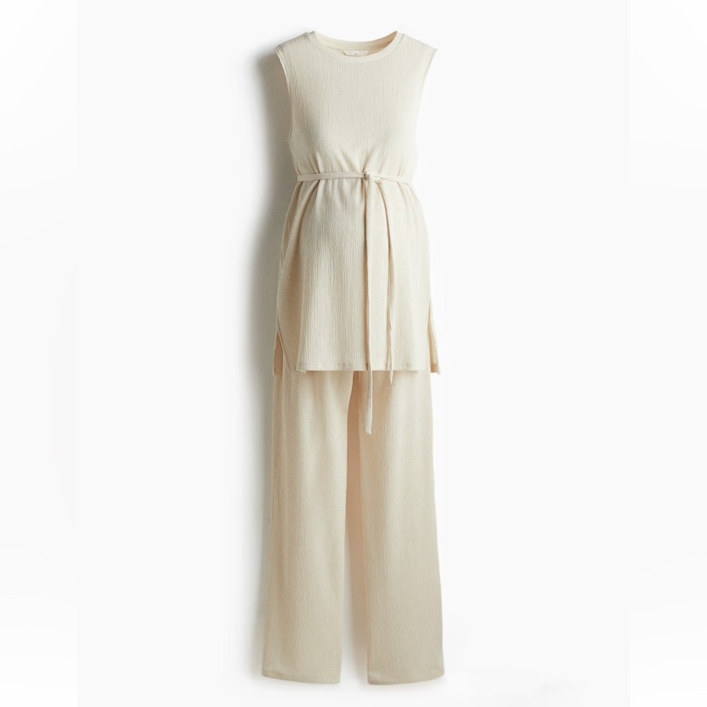 H&M Maternity 2-piece set textured jersey pregnancy top and pants XS